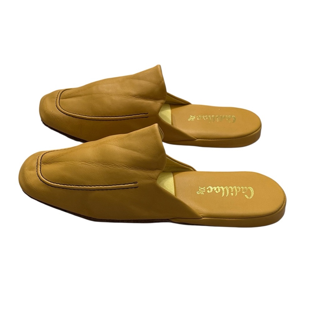 Vintage Cadillac Soft Sole Slippers Mustard Yellow Old Money Grandpa Mens XL 12*